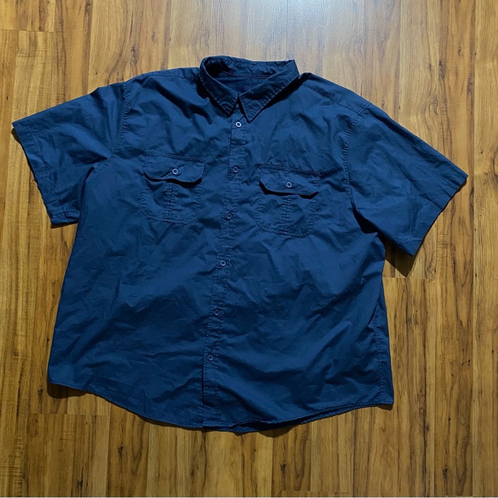 Basic Editions Men's Ripstop Short Sleeve Shirt Size 4XL